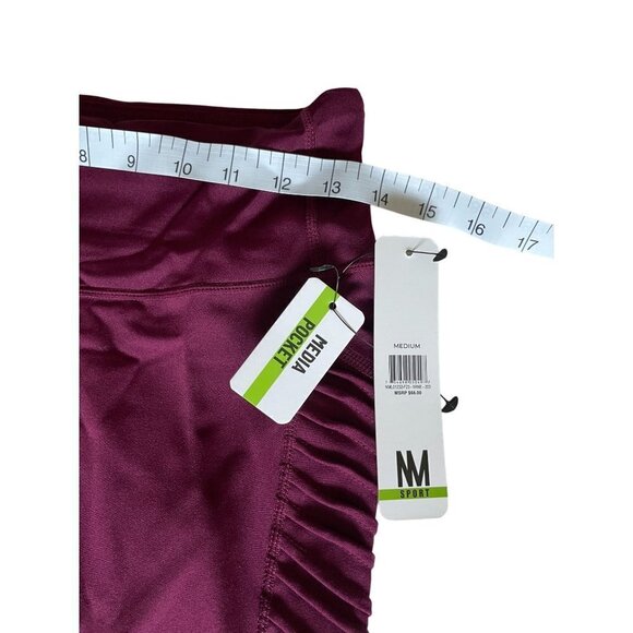 Nicole Miller Sport Women's Leggings Size Medium Wine Pockets New $68 - Picture 9 of 11